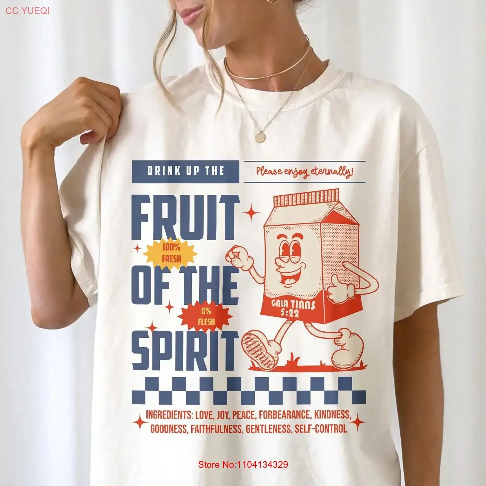 T-shirt Rétro Fruit of the Spirit, Vêtement Chrétien Vintage, Affirmation Biblique, Motif Religieux Vintage Lavé