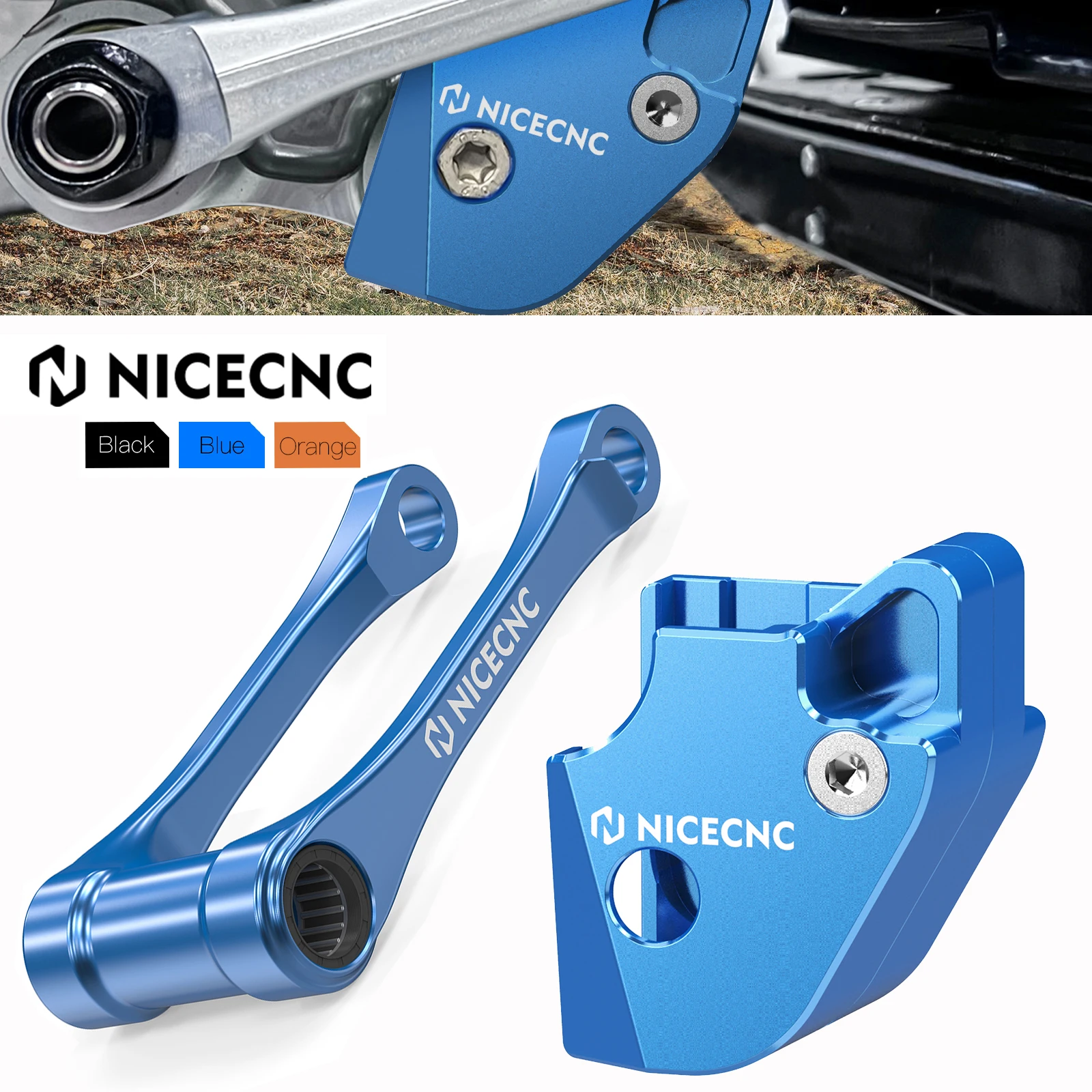 

NICECNC For Husqvarna TE 300 2024 Shock Linkage Guard & 1.5'' Lowering Link Kit TE FE 125 250 350 450 501 FC FX TX TC KTM GasGas