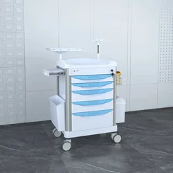 High Quality Hospital ABS Plastic Emergency Rescue Crash Cart More Drawers Medical Trolley With Lock