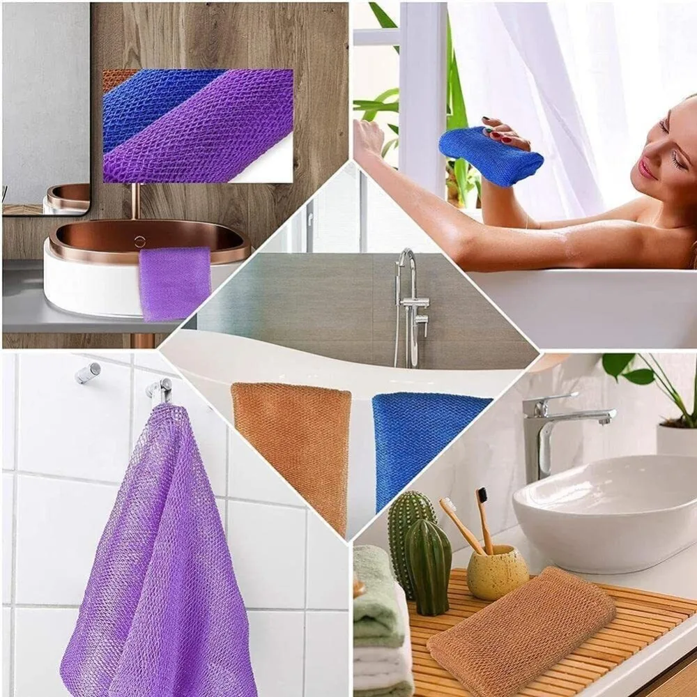 Exfoliating Mesh African Exfoliating Net Sponge Skin Smoother Back Scrubber African Bath Sponge Long Strip Smooth Skin