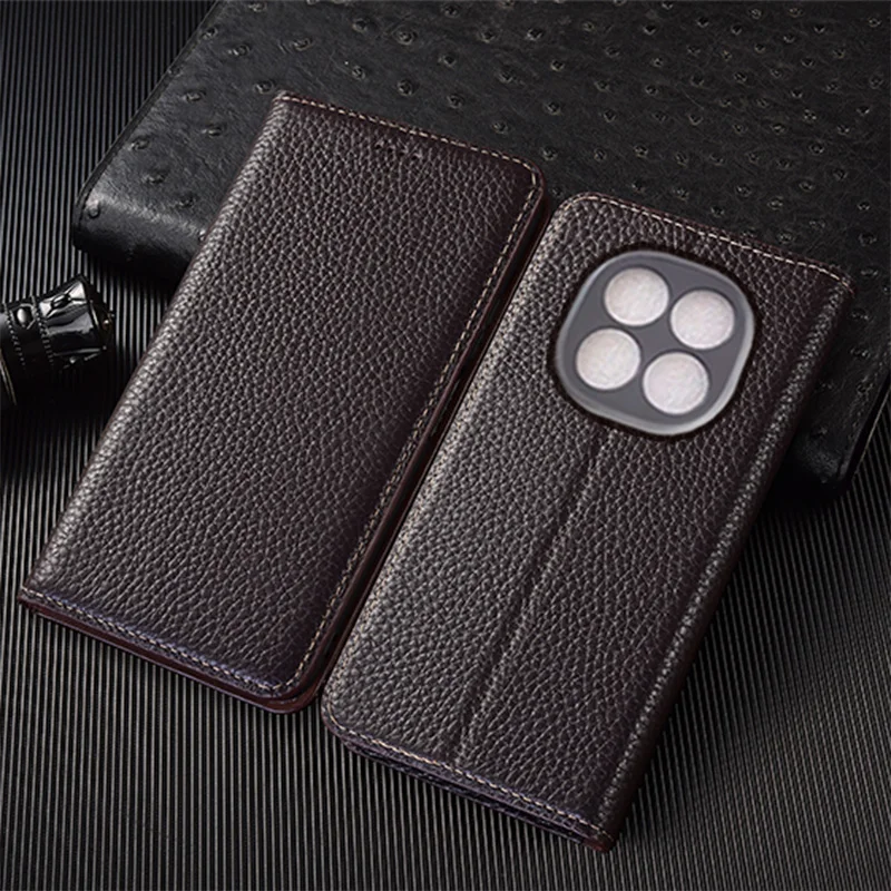 

Genuine Leather Flip Case For Redmi Note 12 12S 13 14 14S 15 Poco Pro Plus Turbo 4G 5G Phone Cover Card Cases Litchi Pattern