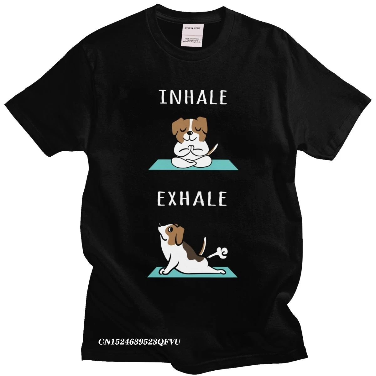 Funny Jack Russell Terrier Men Cotton Leisure Japan Dog T-Shirt Fashion Camisas Men Yoga Inhale Exhale Harajuku Shirt Gift