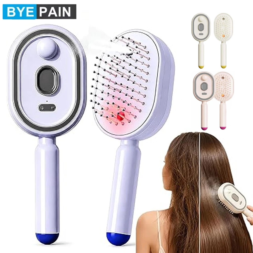 

Electric Spray Air Cushion Massage Comb, Air Cushion Brush with Self-Cleaning, Anti-Tangle for Both Long/Short Hairs Home Spa