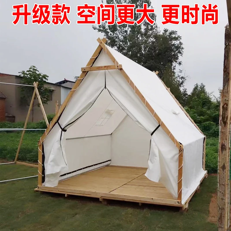 Outdoor balcony triangle tent starry sky camping coffee house photo viewing room