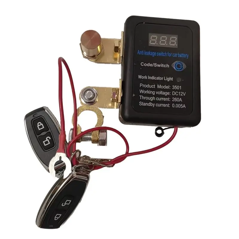 Automatic Intelligent Remote Control Disconnect Switchs 12V Car Battery Anti-Leakage Power-Off Switch 260A-A99D