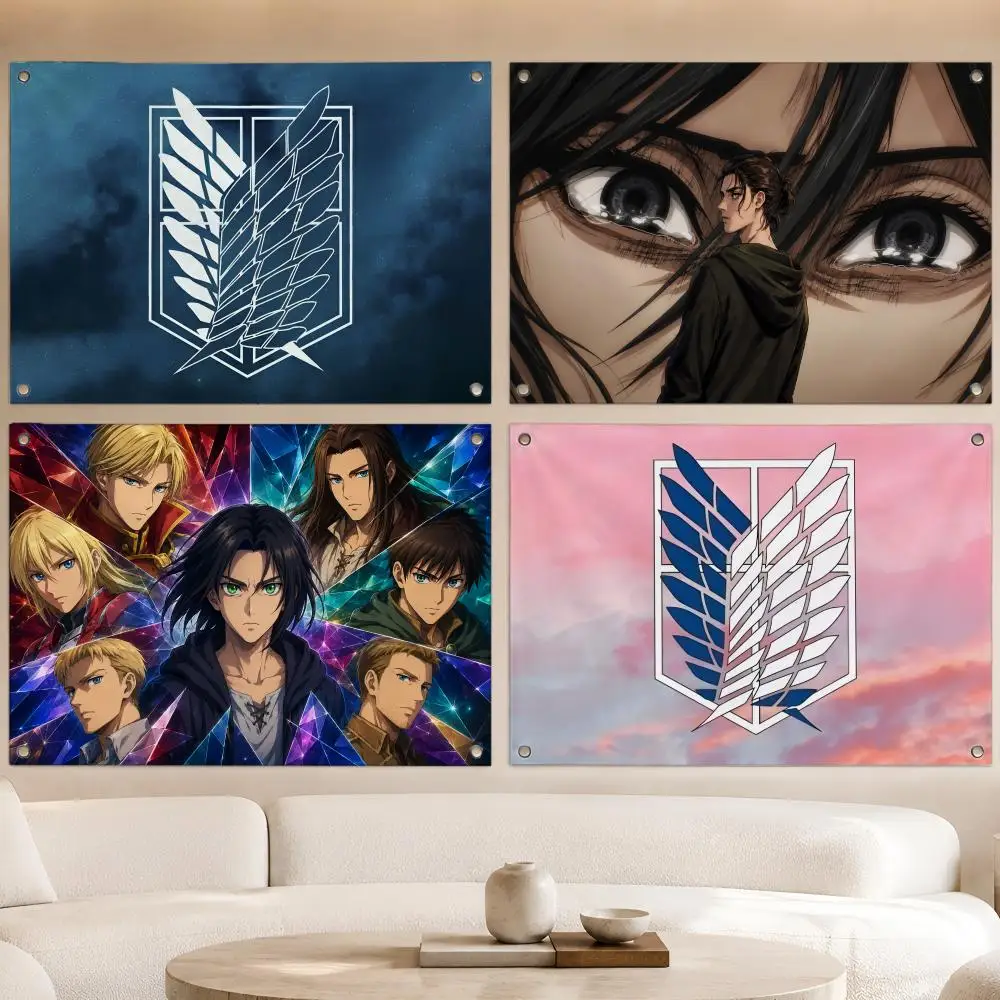 Anime Manga Anime A-Attack on Titan Flags Fan Banner Tapestry Wall Hanging Garage BarDorm Camp Party Outdoor Home Decor Gift