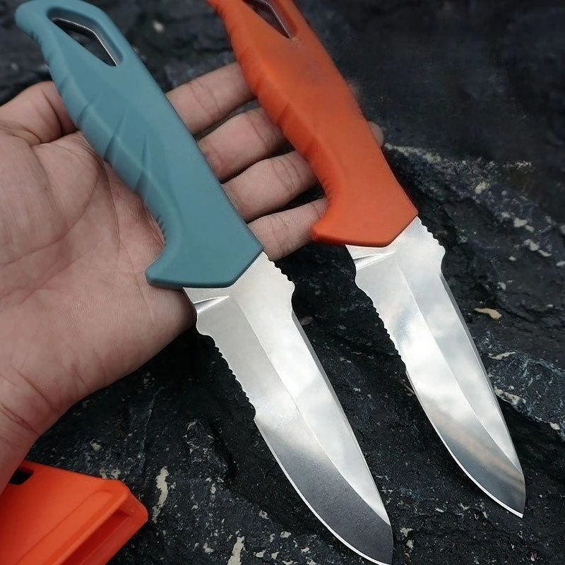 

Multi-color Outdoor Camping Hiking Straight Knife Durable Wilderness Tools Fishing Jungle Adventure Serrated/ Full Blade Knives