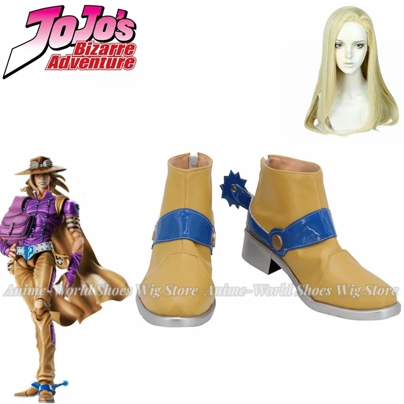 Gyro Shoes Cosplay Steel Ball Run Gyro Zeppeli Cosplay Boots Customized Shoes for Unisex