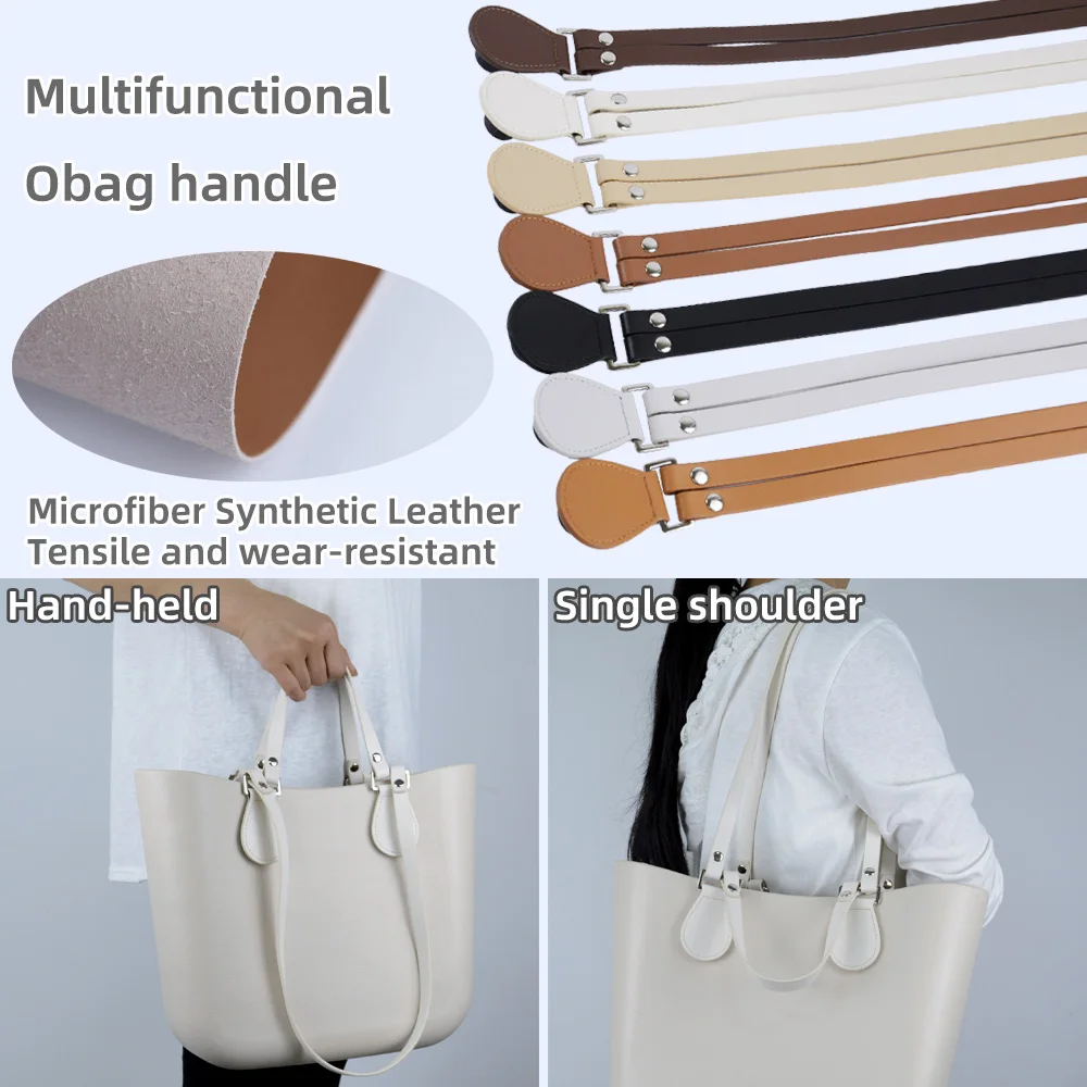 1 Pair Multifunctional Obag Handles Microfiber Synthetic Leather Straps Replacement for O Bag Single Shoulder Hand Held