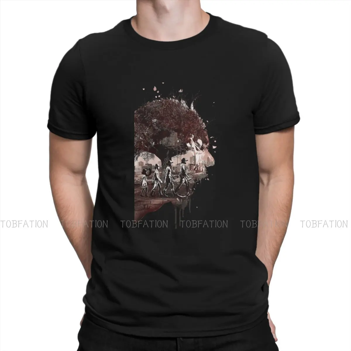 The Walking Dead Rick TV gra ostateczna edycja Logo T Shirt Vintage Grunge nastolatek lato duża bawełniana męska koszulka Harajuku