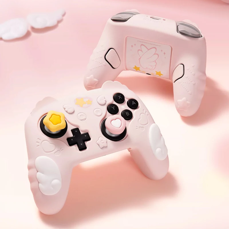 Силиконовый мягкий чехол-наклейка Star Wings для контроллера Nintendo Switch 2 Pro/NS2 Pro, 2 накладки на стики