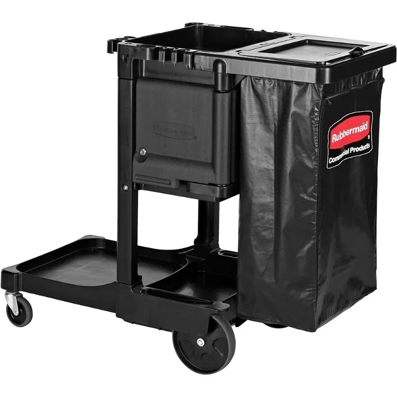 

Commercial Products-1861430, Executive Series Janitorial and Housekeeping Cleaning Cart with Locking Cabinet, Trash