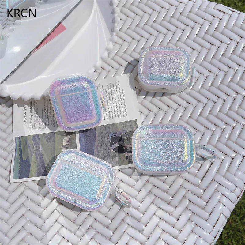 ins simple magic color Case With hook For Apple airpods4 protective case, For AirPods 3 2 AirPods Pro2 Apple Bluetooth ear case