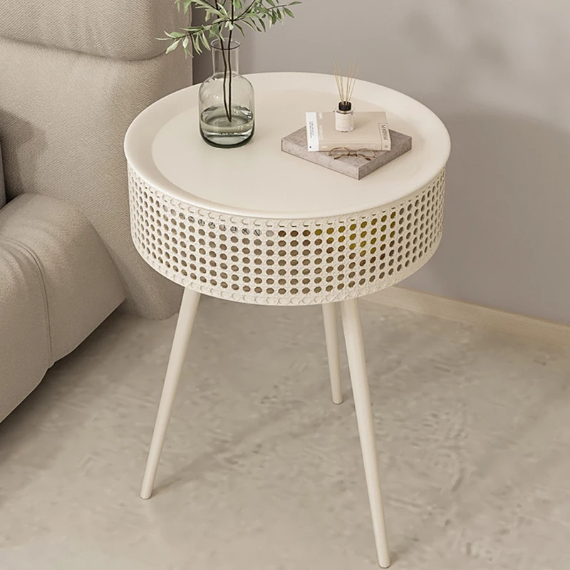 Minimalist Nordic Bedside Tables White Modern Round Small Bed Side Table Auxiliary Nachtkastje Bedroom Furniture MQ50CT