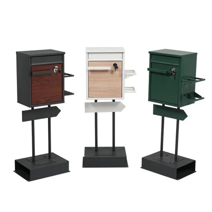 Fixed Standing Mailbox with Basket with Key Nordic Style Detached Residential Newspaper Rack Premium