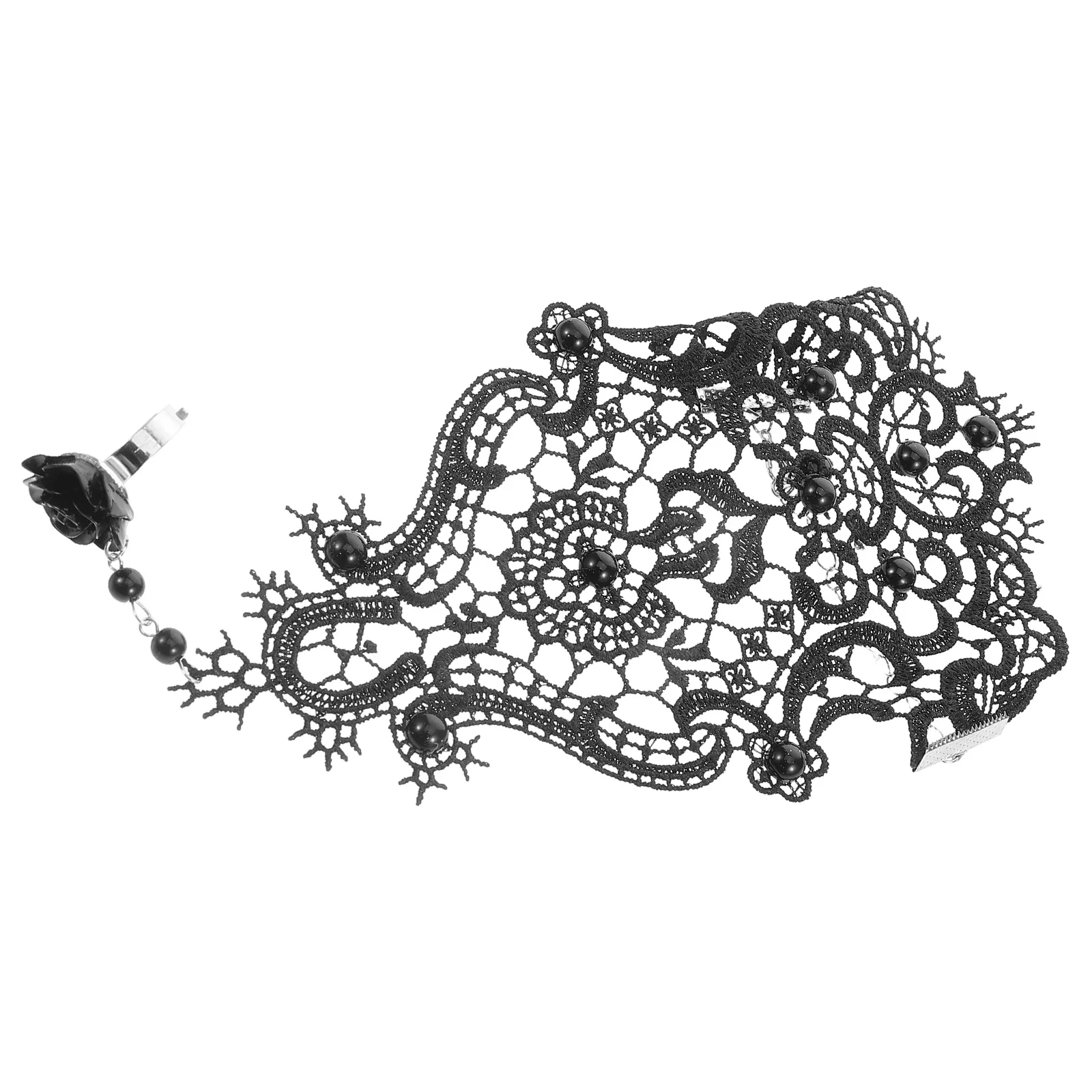 سوار دانتيل أسود أنيق مع حلقة متكاملة بنمط فريد من نوعه للمناسبات الرسمية وحفلات الزفاف والمجوهرات النسائية الساحرة #2