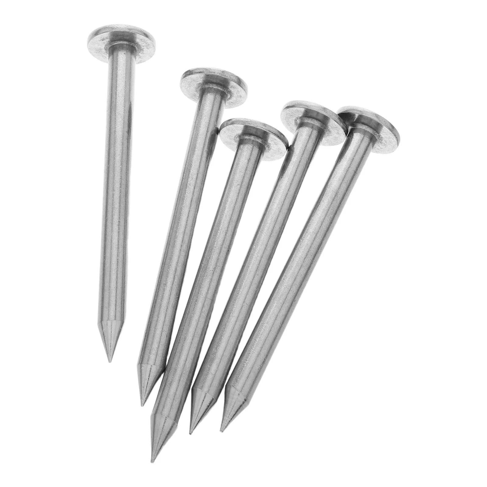 5Pcs Survey Stakes Stainless Steel Low Profile Accurate Measurement Markers Heavy Duty Lawn Landscaping Property Line Nails