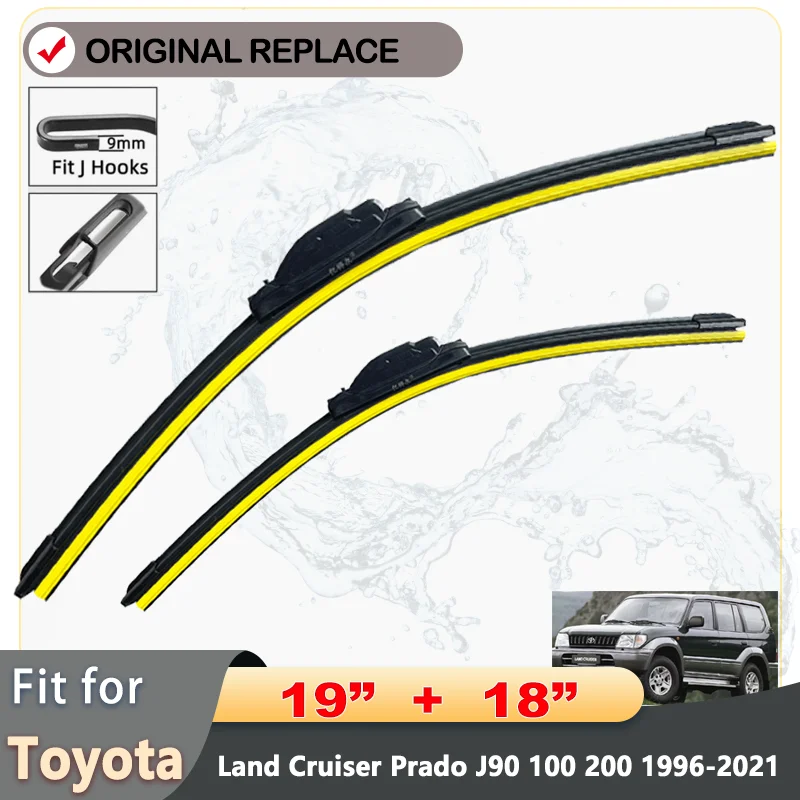 For Toyota Land Cruiser Prado J90 100 200 1996-2021 Car Accessories Front Windscreen Wiper Blade Brushes Wipers U Type J Hooks