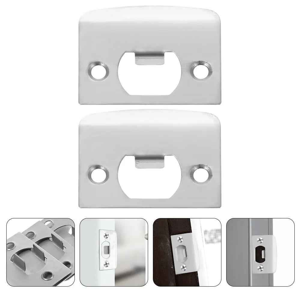 2 Stuks Slot Tong Gesp Rvs Strike Plaat Deur Versterking Gat Cover Swing Deuren Beveiliging Privacy
