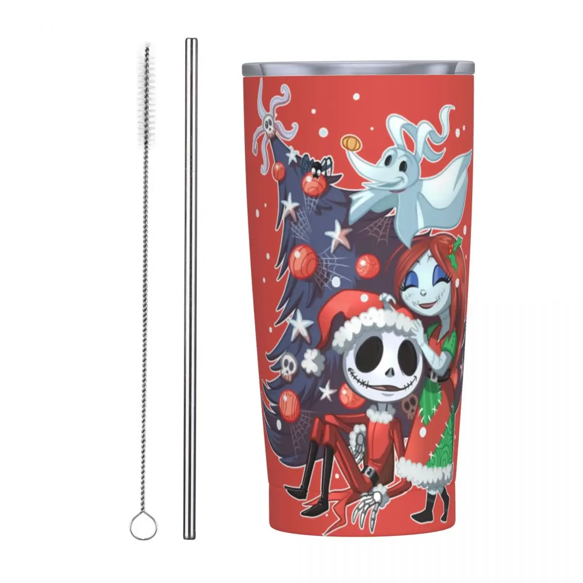 Corpse Bride Halloween Movies Insulated Tumbler with Lid Jack and Sally Stainless Steel Coffee Mugs Office Home Car Bottle Cup