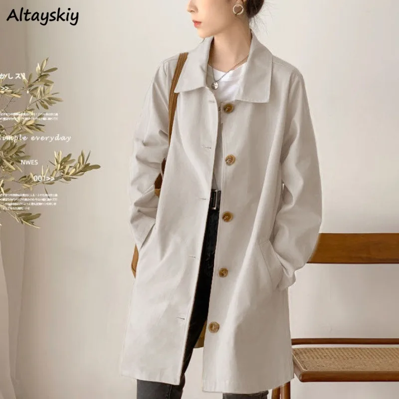 

Trench Women Solid Vintage All-match Elegant Prevalent Special Charming Daily Comfort Creativity Ladies Autumn Casual Attractive