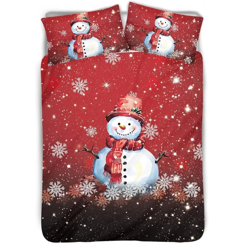 

Christmas Snowman Down Comforter Bedding set, 3-piece Ultra Soft Modern Comfort With Zipper Closure