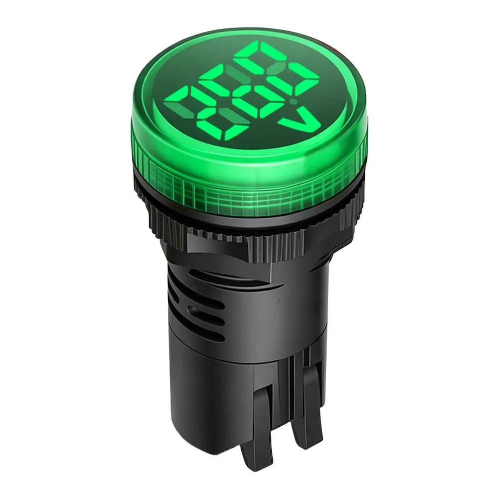22mm Round AC Voltage Meter 50-500V High Brightness LED Display Quick Connect Panel Voltmeter For Electrical Equipment Testing T