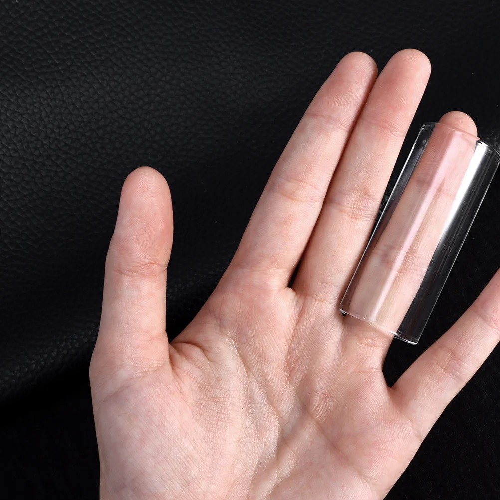 2 قطعة شريحة الغيتار المتوسطة Bottleneck 70 مللي متر الزجاج الشريحة الفولاذ المقاوم للصدأ واضح الحفاظ على نغمة ممتازة المتوسطة Bottleneck