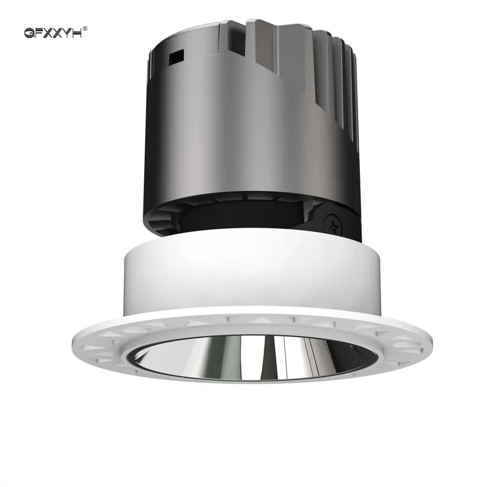 Round Recessed Anti-glare LED COB Spotlight 36° 5W-30W Dimmable AC110V 220V LED Downlight Ceiling Lamp For Office Home Lighting