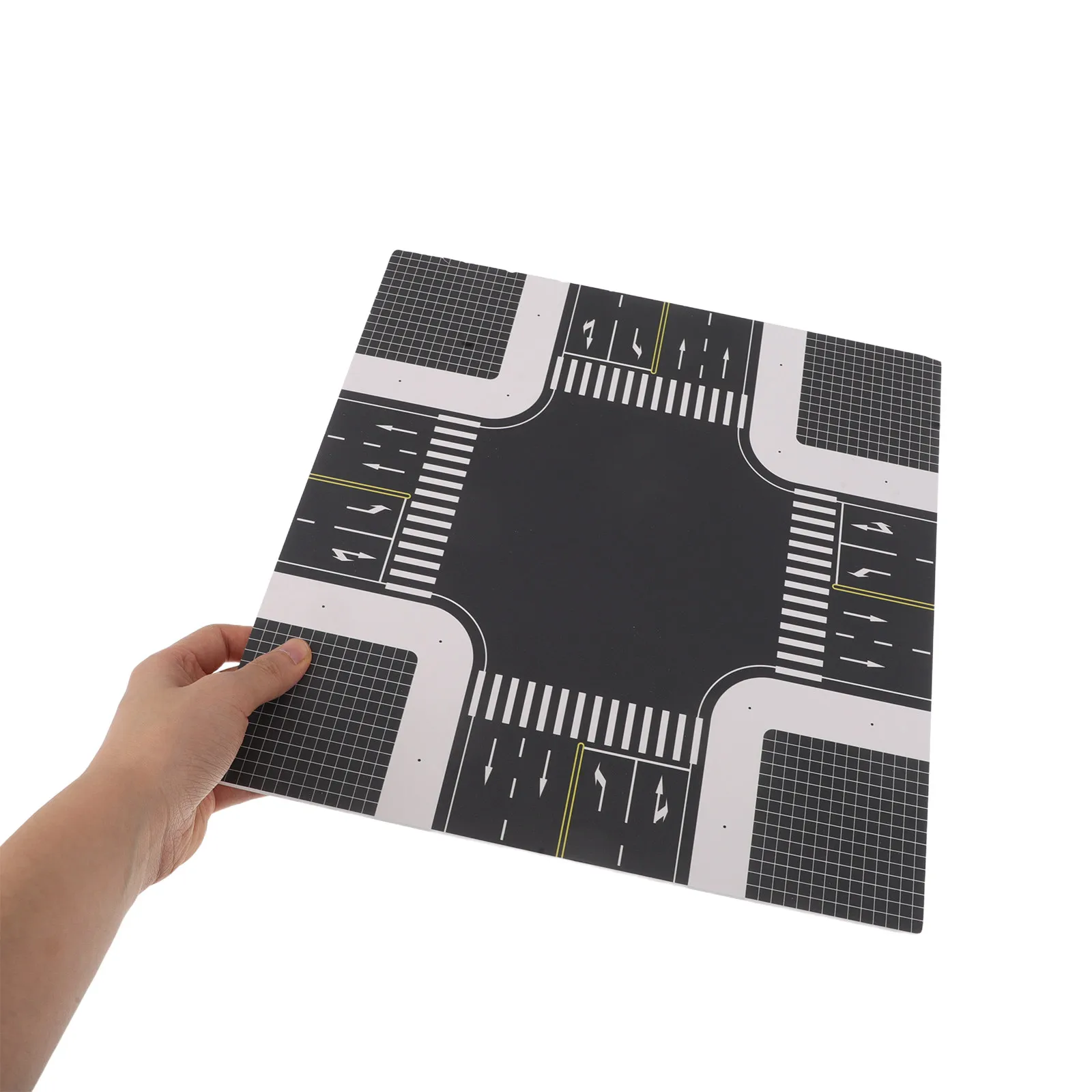 1:150 Urban Roadway Board for Miniature Scenes – Detailed City Street Intersection, Sturdy Plastic Sand Table Decoration