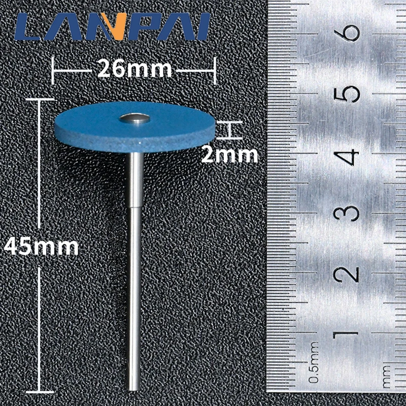 2*26mm Lanpai laboratorium dentystyczne gumowa diamentowa cyrkonia głowica do polerowania polerka cyrkonowa do kół dentystycznych