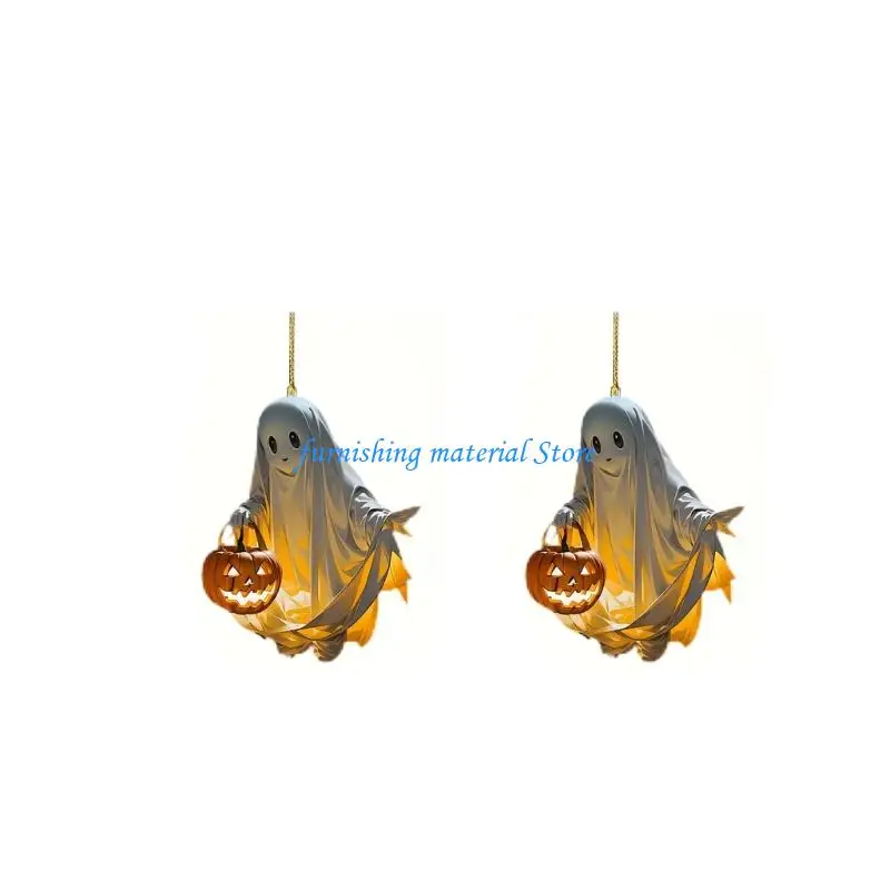 

Y5GD Reversible Ghostly Pumpkin Pendant Ornament Suitable For Vehicle Interior And Holiday Trees Embellishment Easy Install