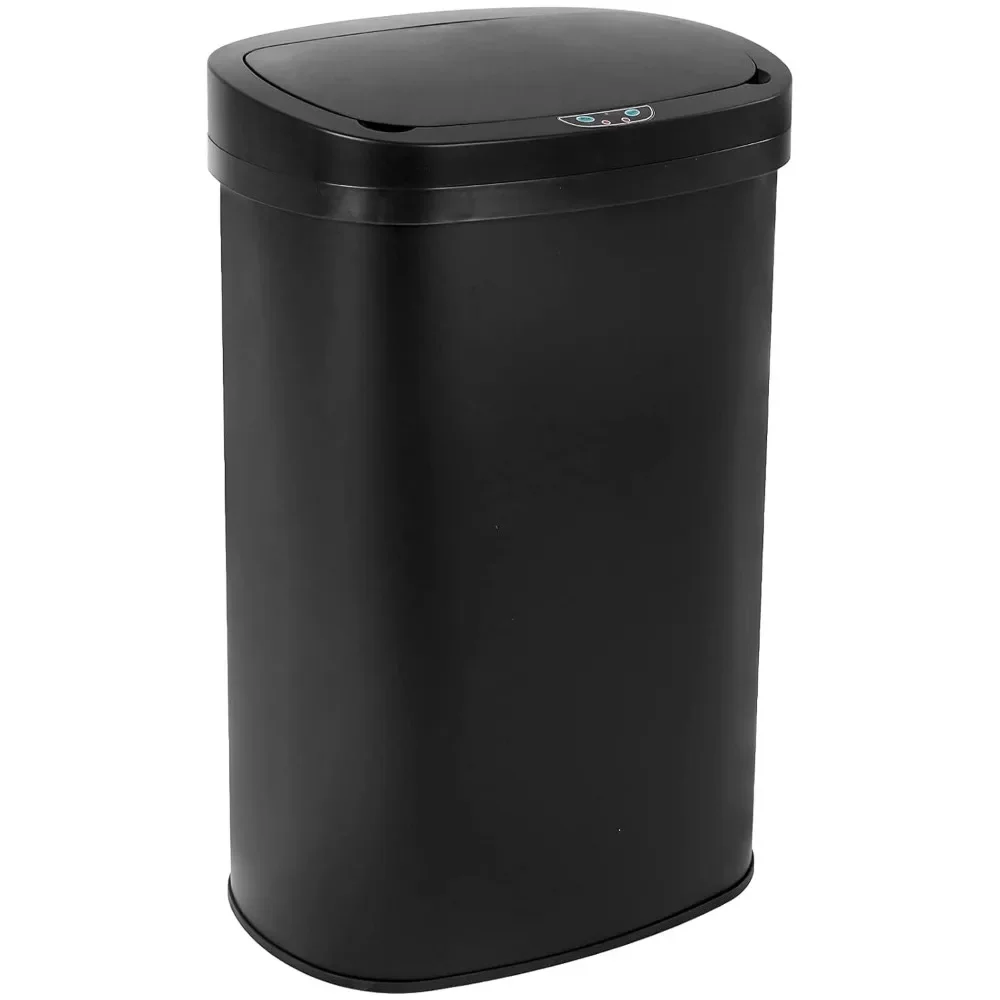 

Stainless Steel Kitchen Trash Bathroom Bedroom Office Waste Bin with Lid Automatic Sensor Touch Free Garbage Can 13 Gallon 50L