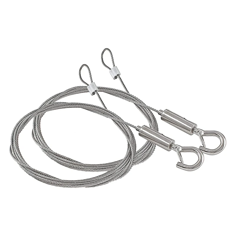 M11K-6 PCS Heavy Duty Stainless Steel Wire Rope, 2M Adjustable Picture Hanging Wire For Mirror Hanging Hardware Light Lamp