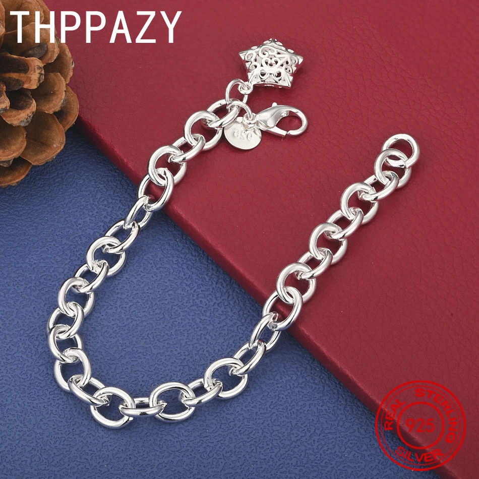 

THPPAZY 925 Sterling Silver Cute Star Bracelet Women Fashion Party Favor Engagement Wedding Birthday Fashion Versatile Jewelry