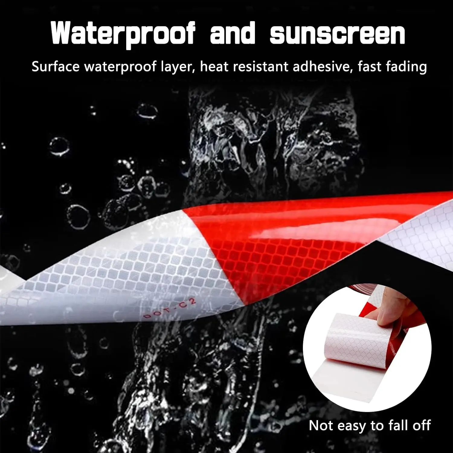 Reflective Safety Tape DOT-C2 Waterproof Yellow Reflective Sticker conspicuity tape for trailer cars trucks Fade Resistant