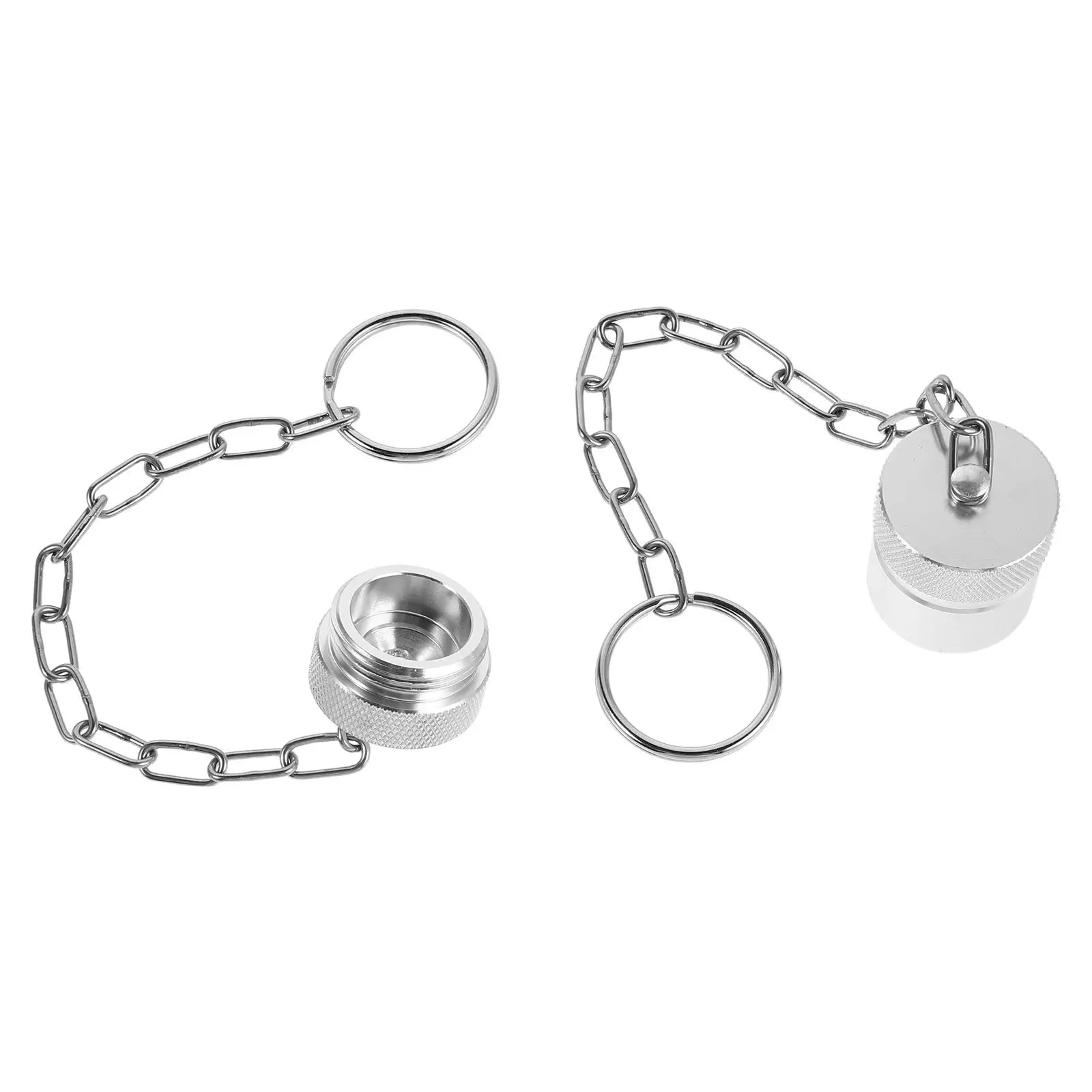 1Set Hydraulic Tool Dust Cap Set Aluminum Quick Connect Coupler Caps Chain Anti Lost Seal Cover for Hydraulic Wrench Jack Air