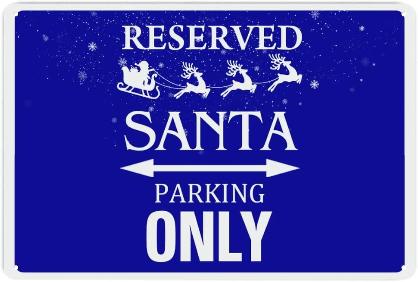 Reserved Santa Parking Only Sign Metal Sign Man Cave Garage Christmas Aluminum Tin Sign for Seasonal Holiday Decor,12x18in