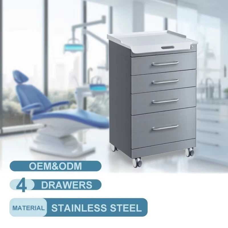 Medical Equipment Dental Clinic Cabinet with Manual Power Source Convenient Drawers Storage