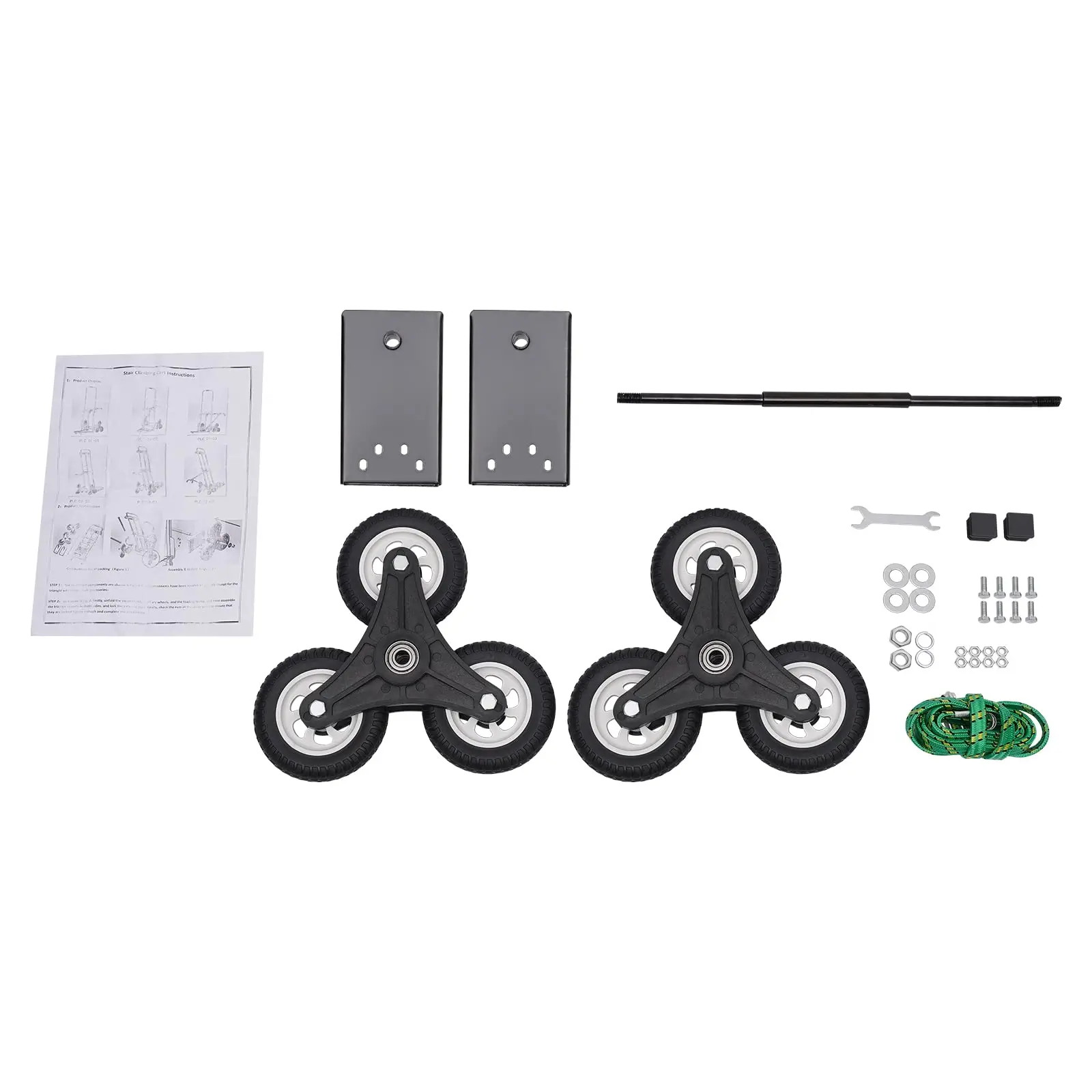 Складная тележка для подъема по лестнице, портативная ручная тележка для подъема по лестнице 330 фунтов с регулируемой ручкой для вытягивания, складная тележка с 8