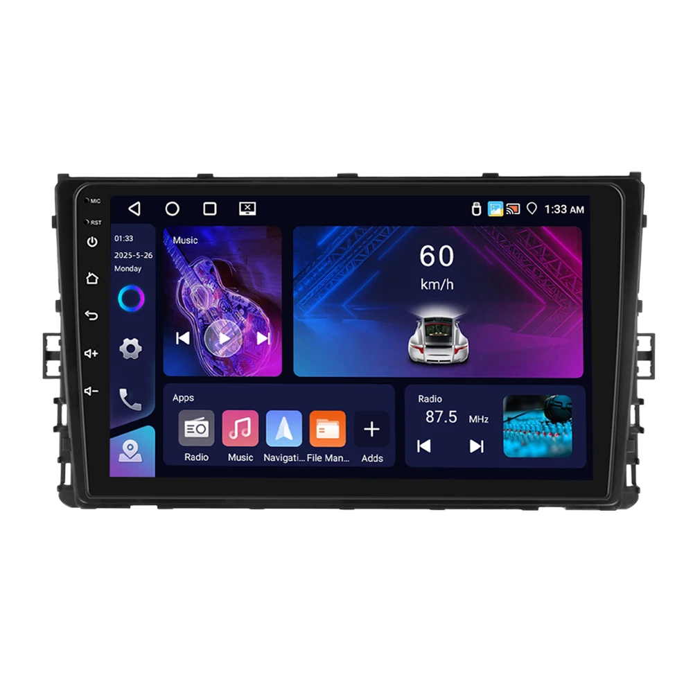 Podofo 9 '' Qualcomm Autoradio Voor Volkswagen Lavida Plus 2023/Polo 2017-2021/Transporter 2015-2019 Carplay Android Auto WIFI 4G - afbeelding 2