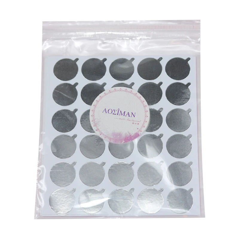 CNK 300Pcs Disposable Eyelash Glue Holder Foil Pallet Eyelash Extension Glue Pads Lashes Stickers Stand on Eyelash Jade Stone