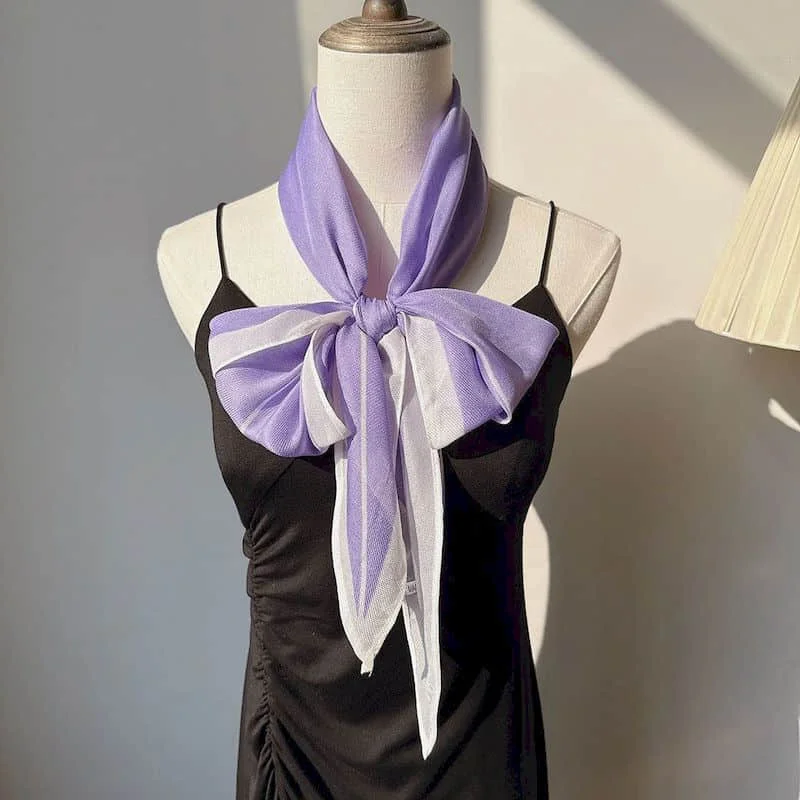 

Женский шелковый шарф, защита от солнца, элегантный женский летний треугольный бандаж, шаль контрастного цвета, роскошная одежда, хит продаж