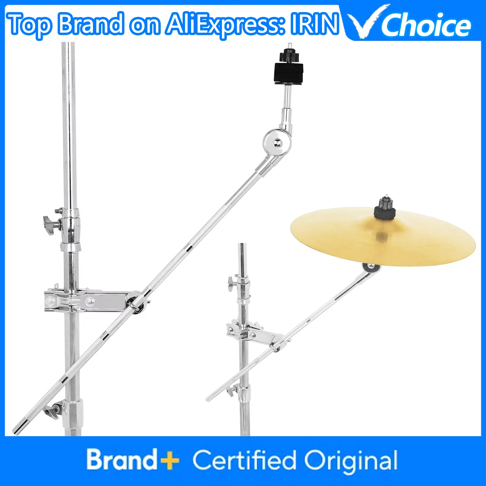 

IRIN Cymbal Holder Expansion Rack Metal Cymbal Ratchet Clamp Expand Arm Universal Cymbal Stand Support for Standard Drum Set