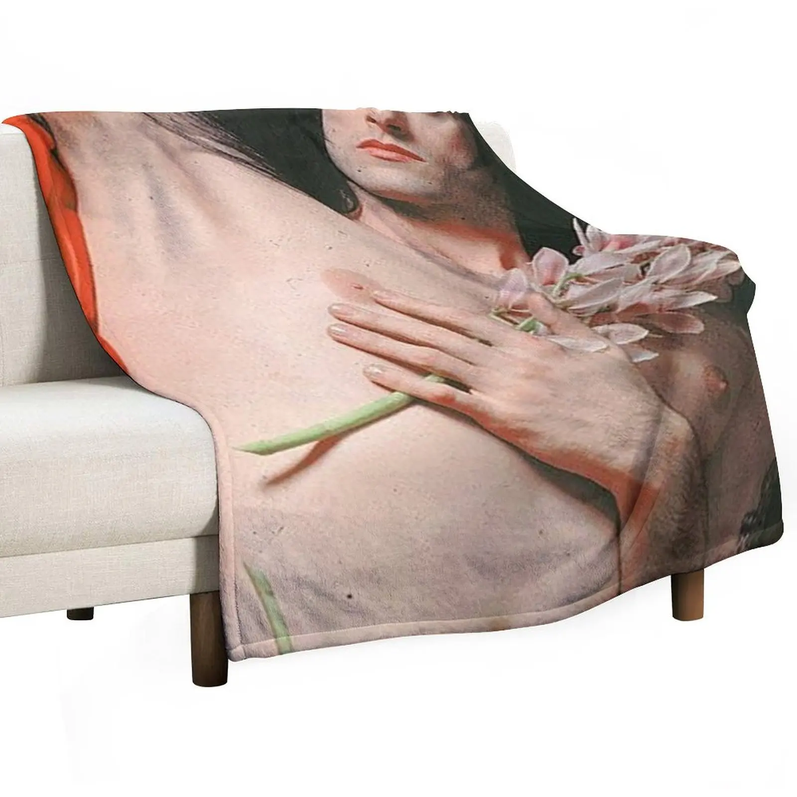 

Peter Steele with Flowers Throw Blanket Soft Beds Tourist Bed Fashionable Stuffeds Blankets