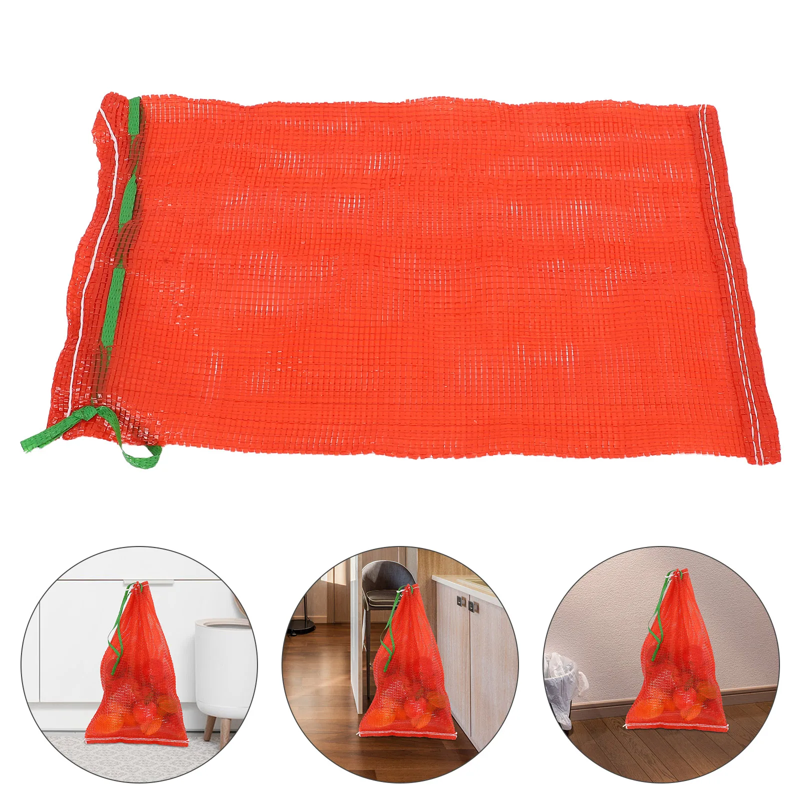 

10 Pcs Storage Bags Agricultural Product Mesh Drawstring Produce Crayfish Hanging Red for Vegetables Kitchen