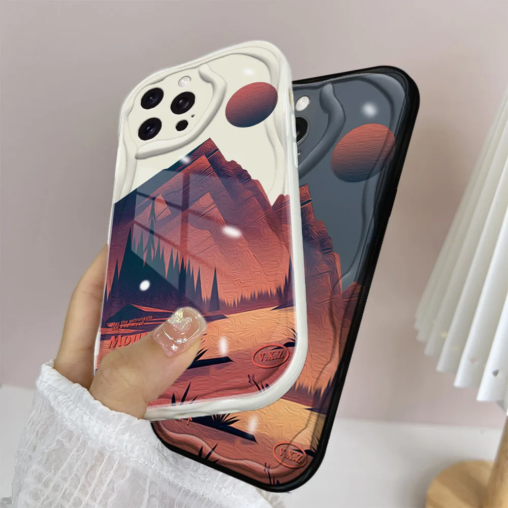 Cases For Samsung Galaxy A54 5G A34 A24 A14 4G Wave Edge Back Cover Transparent Soft Silicone Camera Lens Phone Case image 4