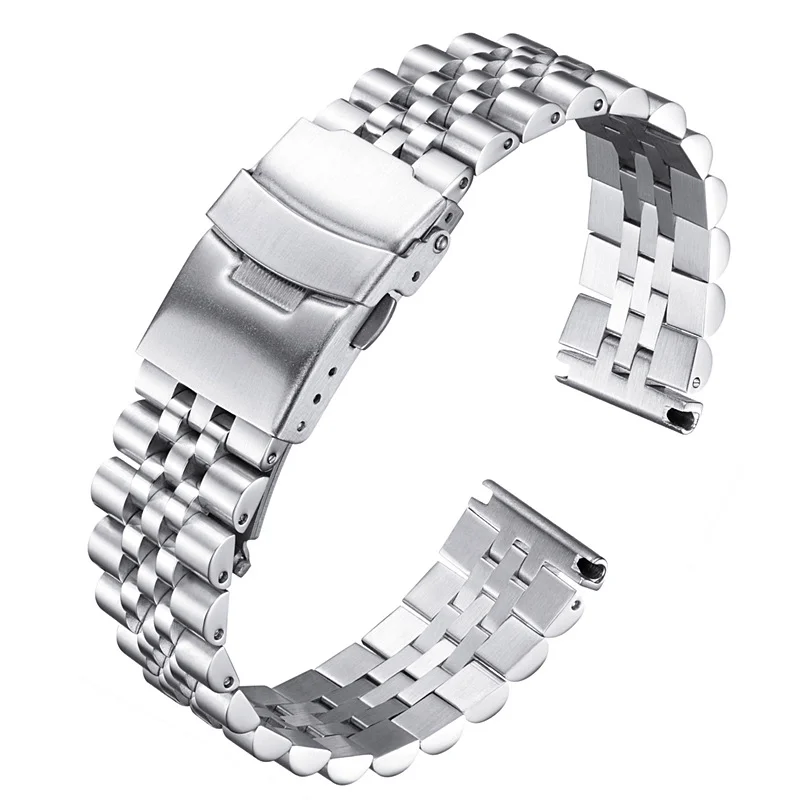 18 19 20 21 22 23 24 26 28 30mm Width Watch Band Fit Log NH35 Full Solid Stainless Steel Wirst Band Wath Replacement Accessores