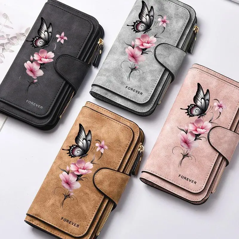 Butterfly Flower Women Wallets Card Wallet Coin Wallet Womens Bags for Girls Purse ID Wallets Female Coin Purse Girls Gift