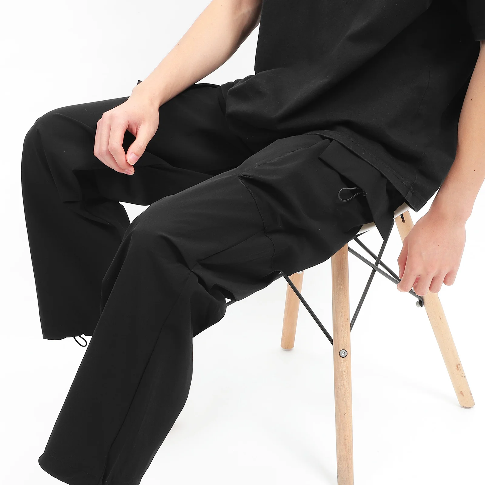 

Drawstring Cargo Joggers Work Pants Loose Fit Outdoor Hiking Jogger Pants Unisex Trousers Size S Lightweight Casual Cargo